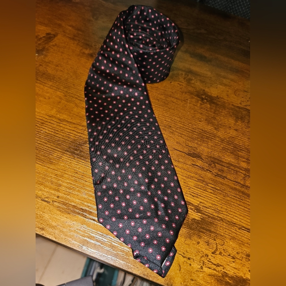 Christian Dior Black Tie with Red Dots